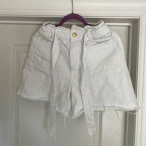 Zara White Denim Shorts